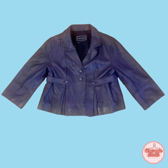 Vintage Purple Leather Jacket - Picture 1 of 3